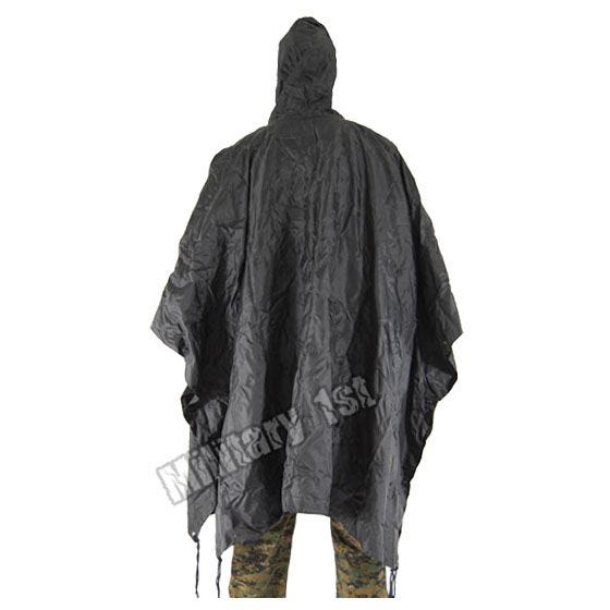Wasserdichter Poncho Ripstop Schwarz