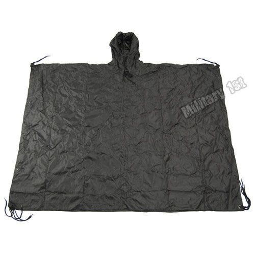 Wasserdichter Poncho Ripstop Schwarz
