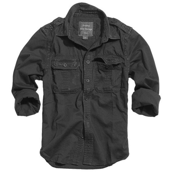Surplus Raw Langarmshirt im Vintage-Stil Schwarz