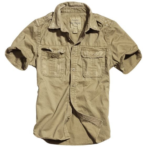 Surplus Raw Kurzarmshirt im Vintage-Stil Beige