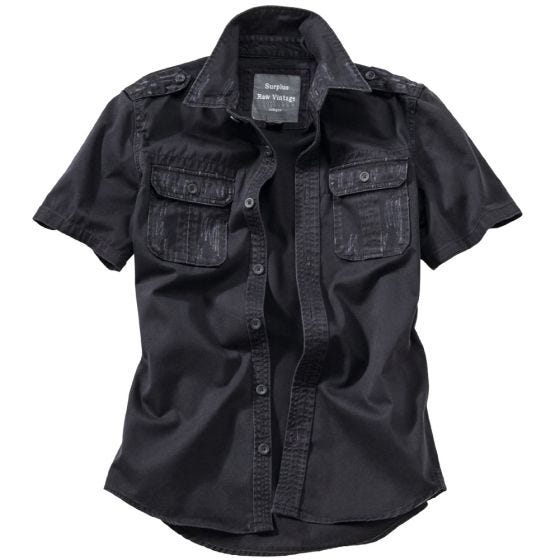 Surplus Raw Kurzarmshirt im Vintage-Stil Schwarz