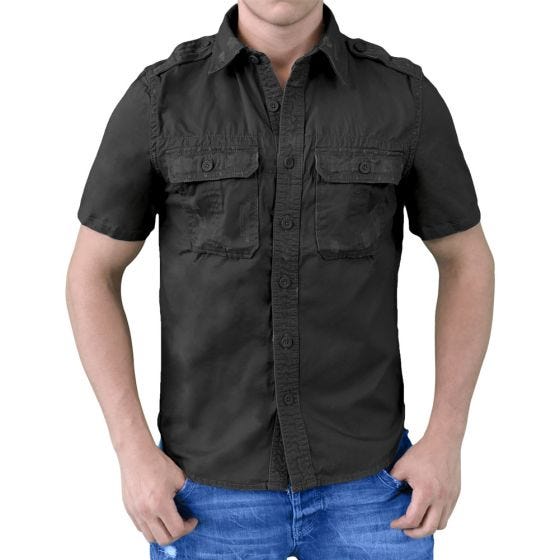 Surplus Raw Kurzarmshirt im Vintage-Stil Schwarz