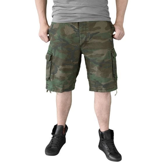 Surplus Vintage Shorts Ausgewaschenes Woodland