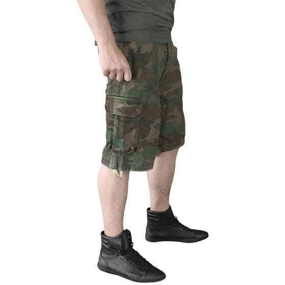 Surplus Vintage Shorts Ausgewaschenes Woodland
