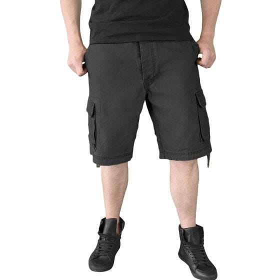 Surplus Vintage Shorts Ausgewaschenes Schwarz