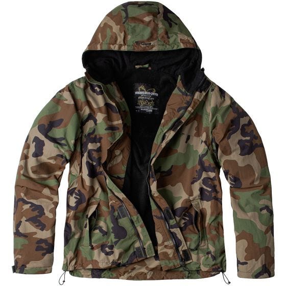 Surplus Windbreaker-Jacke mit Reißverschluss Woodland