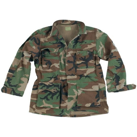 Teesar BDU Hemd Ripstop Ausgewaschenes Woodland