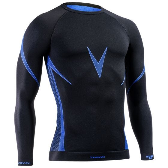 Tervel Optiline Langarm-Shirt Schwarz / Blau