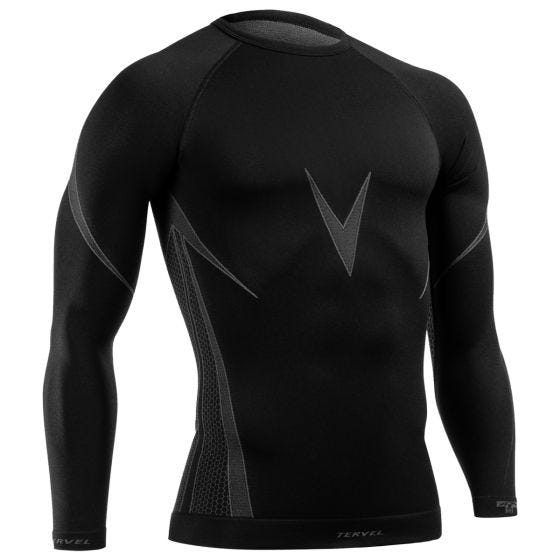 Tervel Optiline Langarm-Shirt Schwarz / Grau