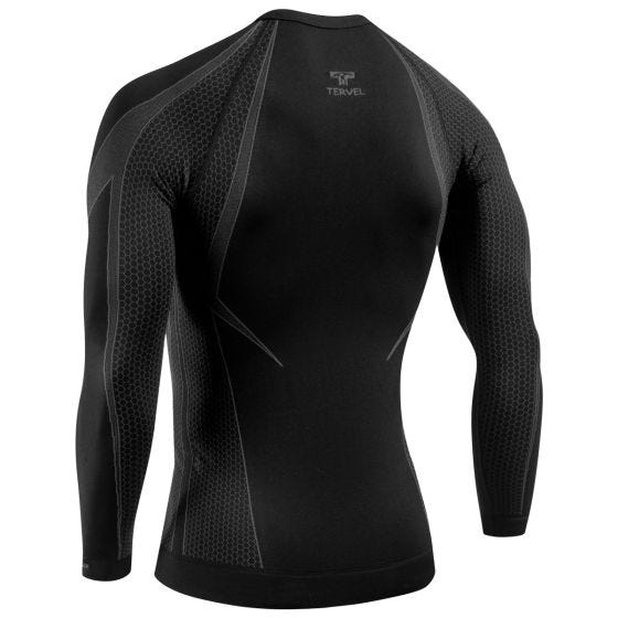 Tervel Optiline Langarm-Shirt Schwarz / Grau