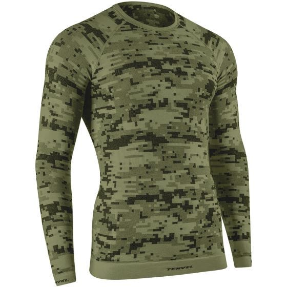 Tervel Optiline Digital Langarm-Shirt Military/Grau