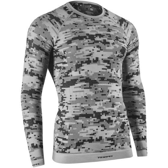 Tervel Optiline Digital Langarm-Shirt Silberfarben/Grau