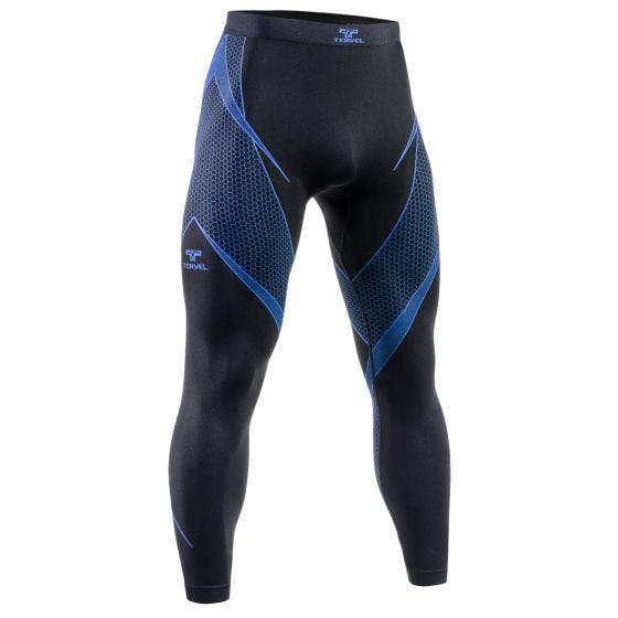 Tervel Optiline Lange Unterhose Schwarz / Blau