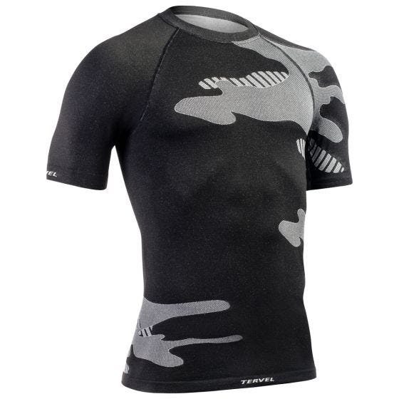 Tervel Optiline Light Kurzarm-Shirt Schwarz / Hellgrau