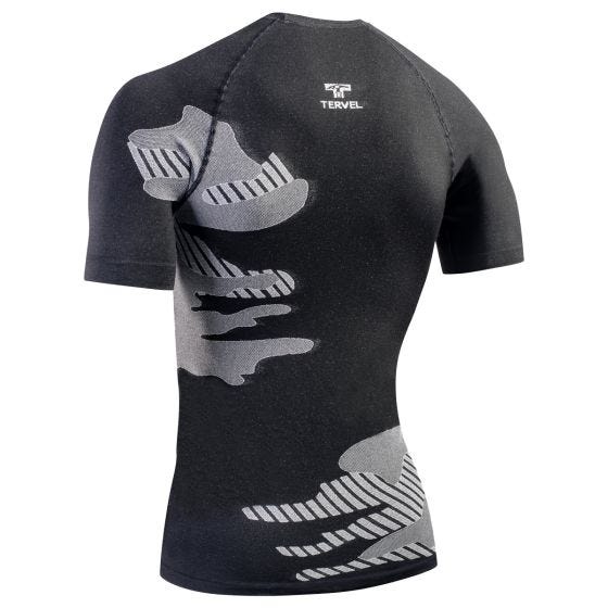 Tervel Optiline Light Kurzarm-Shirt Schwarz / Hellgrau