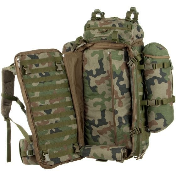Wisport ShotPack 65L Rucksack mit Gewehrtasche PL Woodland